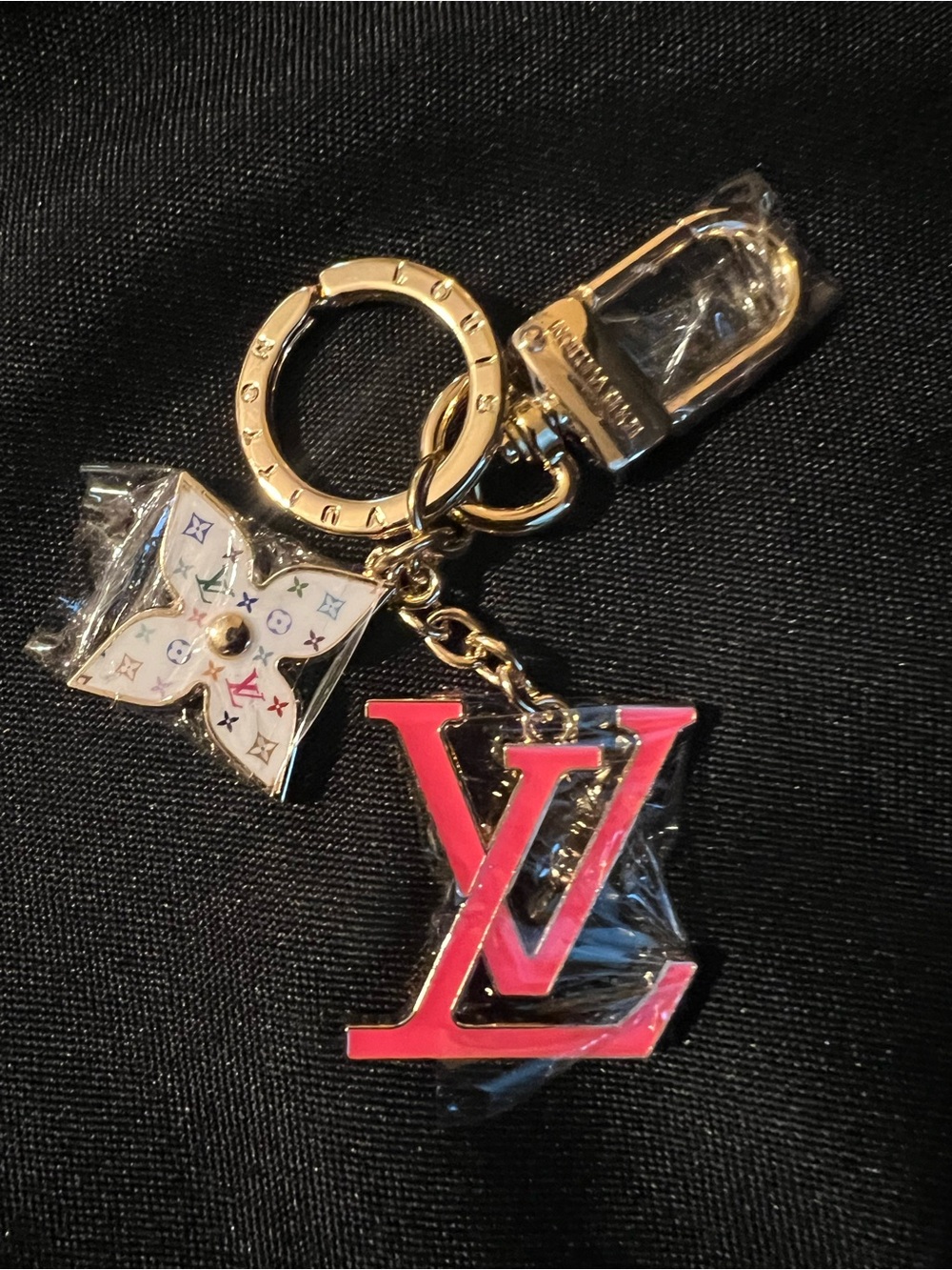 Louis Vuitton Pink & White Monogram LV Logo Bag Charm Box & Dust Bag Included - Picture 3 of 9